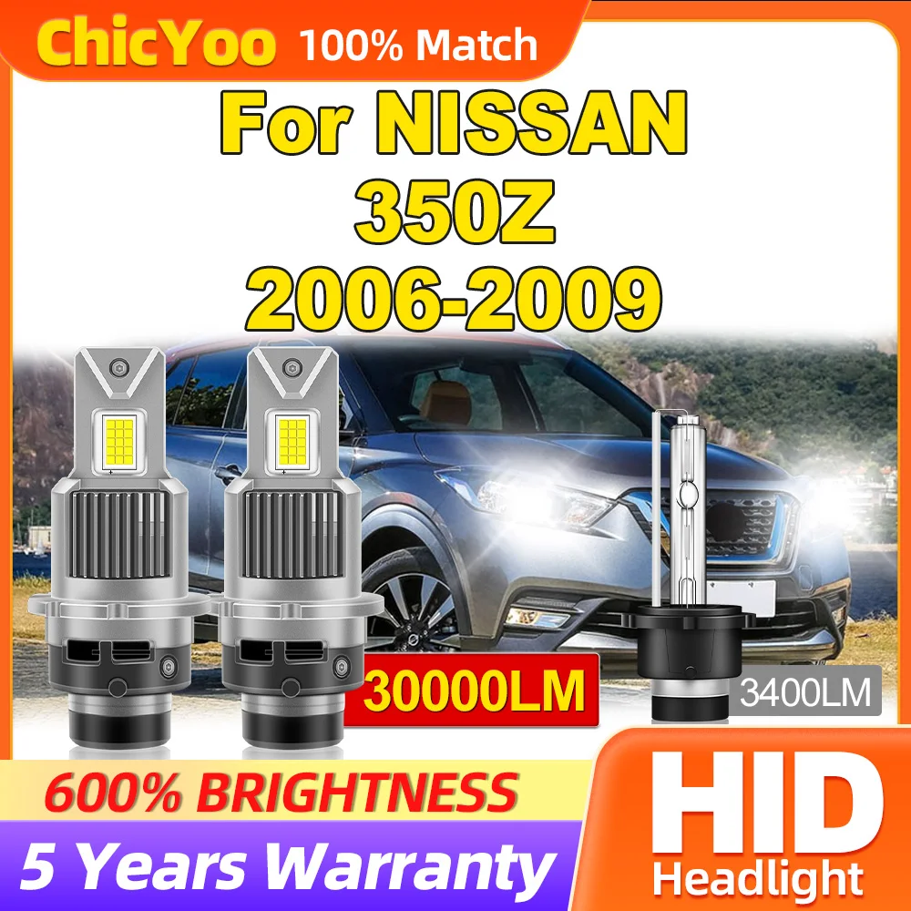 300W Xenon Lamps 30000LM Super Bright LED Car Headlight Bulbs 12V 6000K White Auto Headlamps For NISSAN 350Z 2006 2007 2008 2009