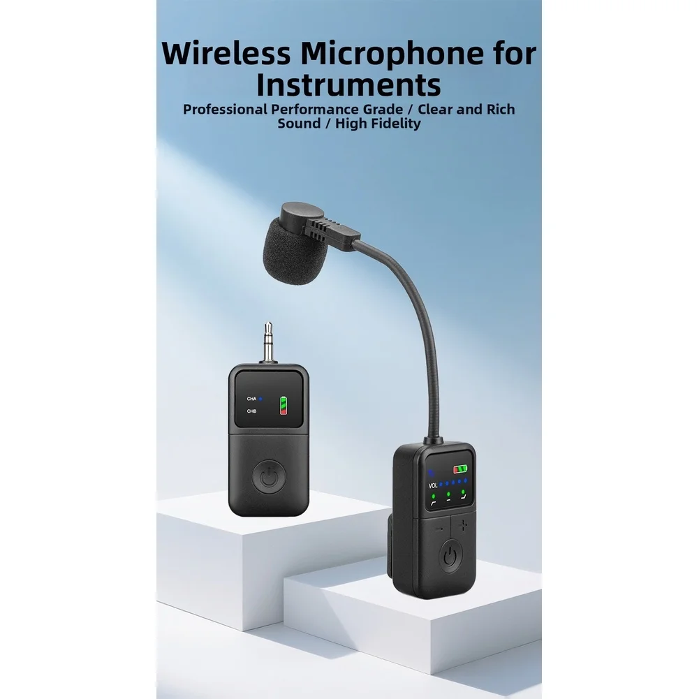 Sax For Guitar Violin Wireless 2.4G Mic System with Active Noise Cancellation 30 Meter Coverage 60Hz-16kHz Sound Range view 5