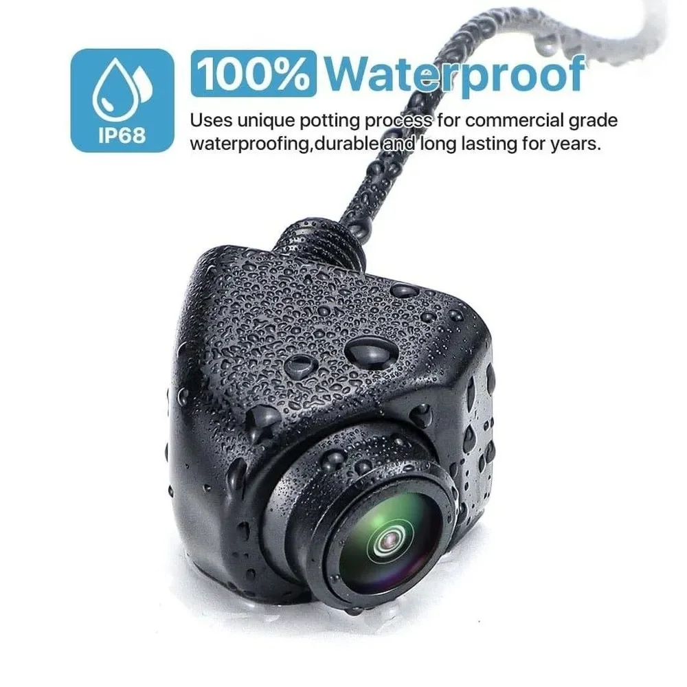 

Камера заднего вида с золотым объективом «рыбий глаз», автомобильная камера заднего вида, Full HD, ночная камера заднего вида, камера заднего вида для автомобиля