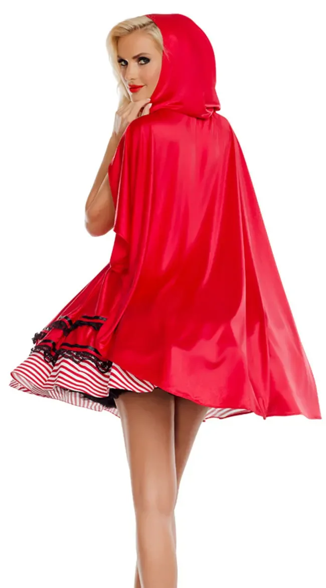 Disfraz de Caperucita Roja, hada clásica para Halloween, vestido y capa, Cosplay de fantasía para fiesta, Carnaval y ad