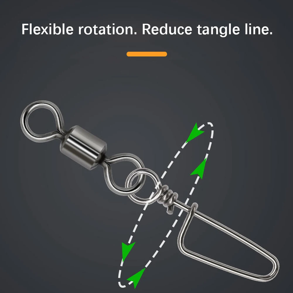 DNDYUJU 50 قطعة الصيد المتداول تحمل يدور الصلبة حلقة التعشيق المفاجئة ل صيد السمك إغراء الصيد موصل معالجة الملحقات