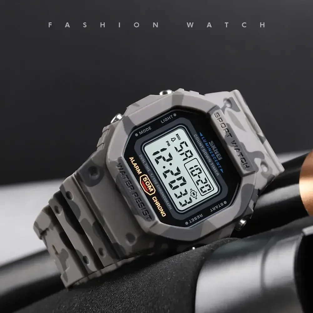 SKMEI Mens Wristwatches 2 Time Count Down Fashion Watches reloj hombre Multifunctional Digital Sport Watch Men 1628 1622 1999