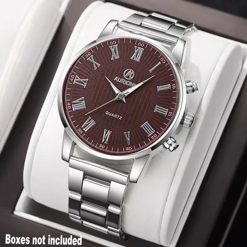 1Pc New Men's Business Fashion Quartz Watch, Round Dial, Suitable for Daily and Formal Occasions, the Best Choice for Birthday Gifts, Anniversaries, and Graduation Gifts