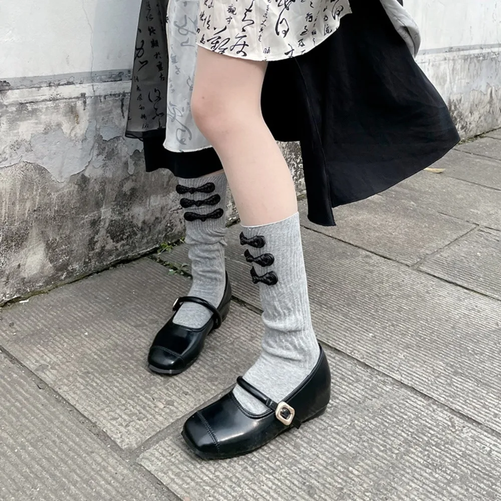 Chic Chinese Style Frog Tube Socks Cotton Streetwear Lolita JK Stockings Hosiery Sweet Mid Tube Socks Women