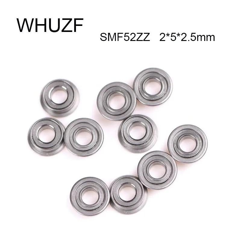 SMF52ZZ Flange Bearing ABEC-1 10/20/50PCS 2*5*2.5 mm Miniature Stainless Steel Ball Bearings S LF520ZZ MF52 ZZ WHUZF