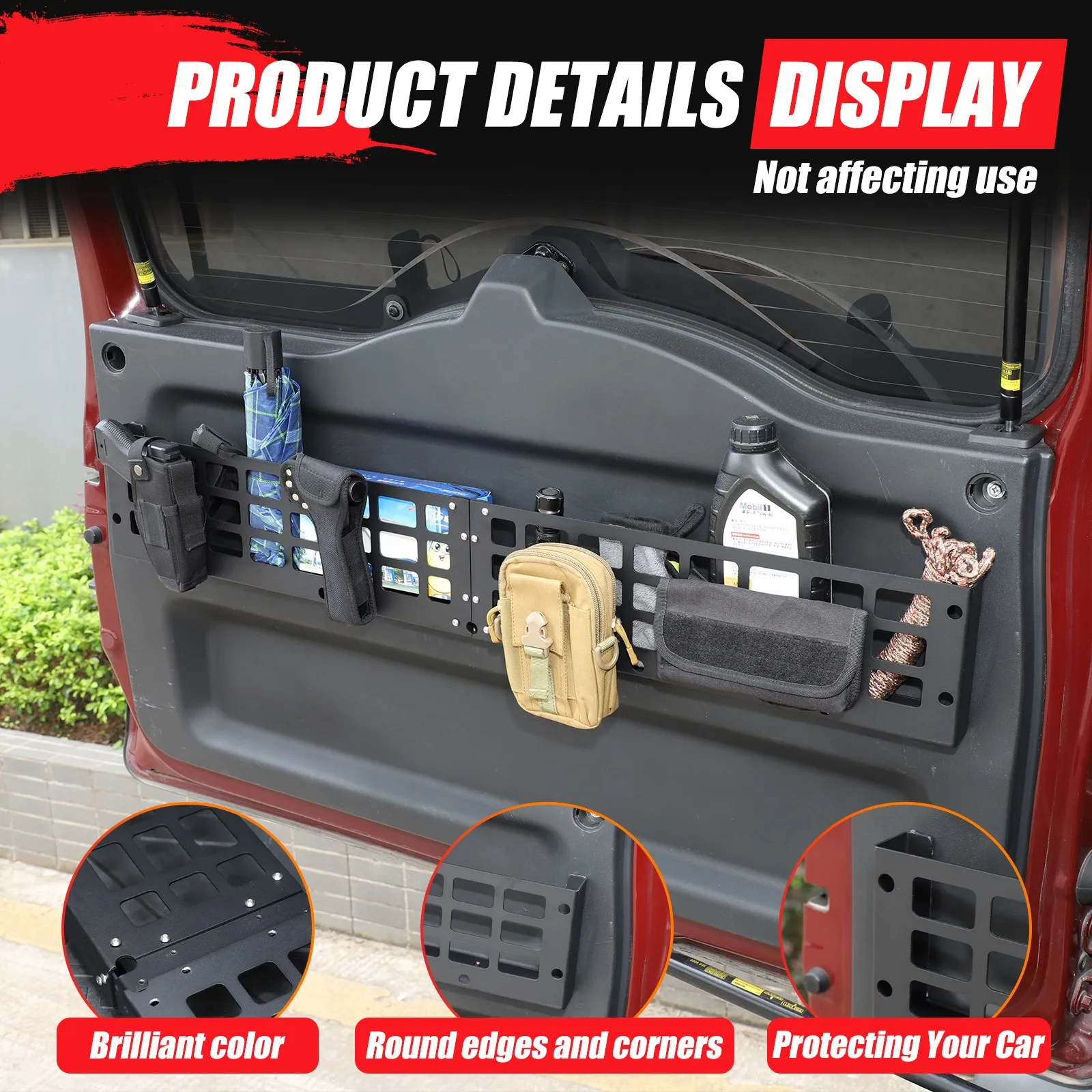 

Алюминиевый сплав, автомобильная задняя дверь, панель Molle, корзина для хранения для Toyota FJ Cruiser 2007-2021, подвесная сумка на заднюю дверь, аксессуары