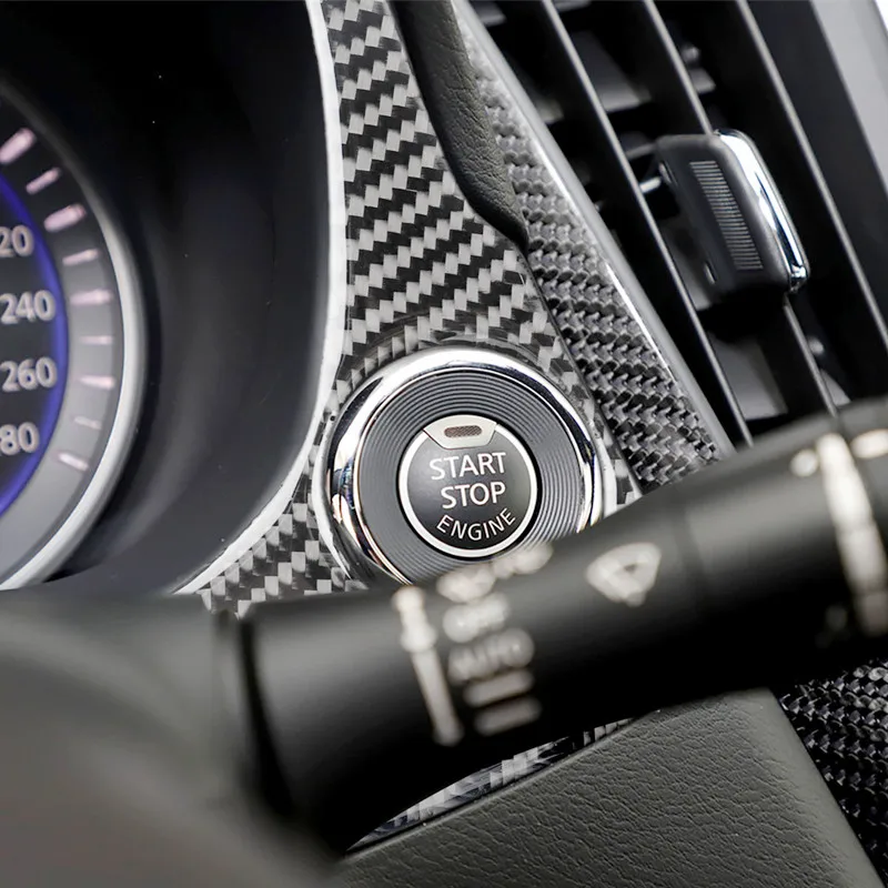Carbon Fiber Stickers Car Dashboard Panel Modification Cover Trim Strips For Infiniti Q50 Q60 Car Styling Inner Accessories