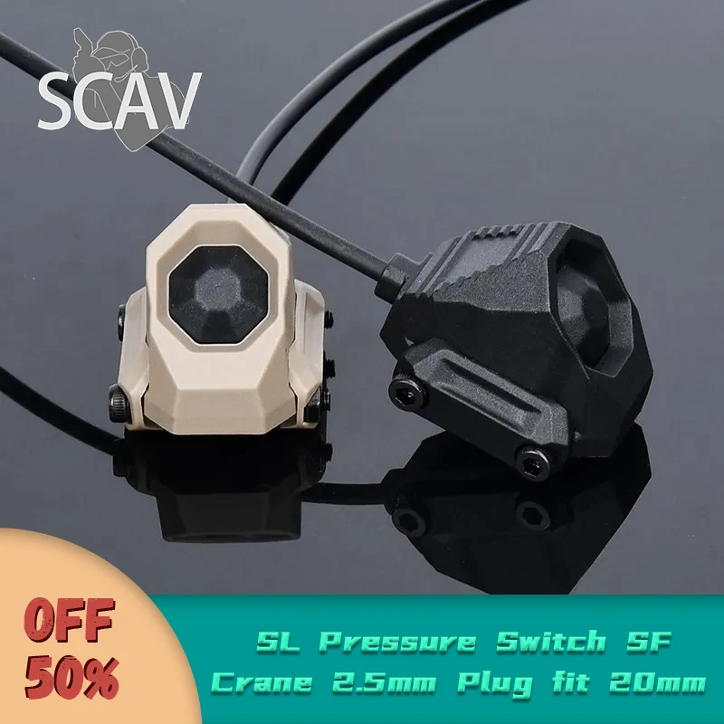 Wadsn UNAXON SL Pressure Switch SF Crane 2.5mm Plug fit 20mm Rail for Surefir M600 Flashlight PEQ DBAL NGAL Laser Hunting