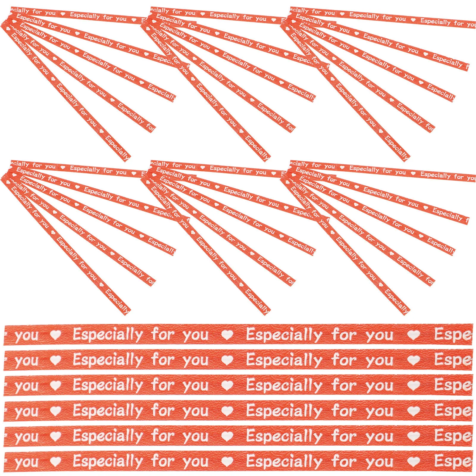 

1000Pcs Bendable Baking Ties Kraft Paper Ribbon with Heart Print Closure for Wedding Party Favor Bags Candy Packaging