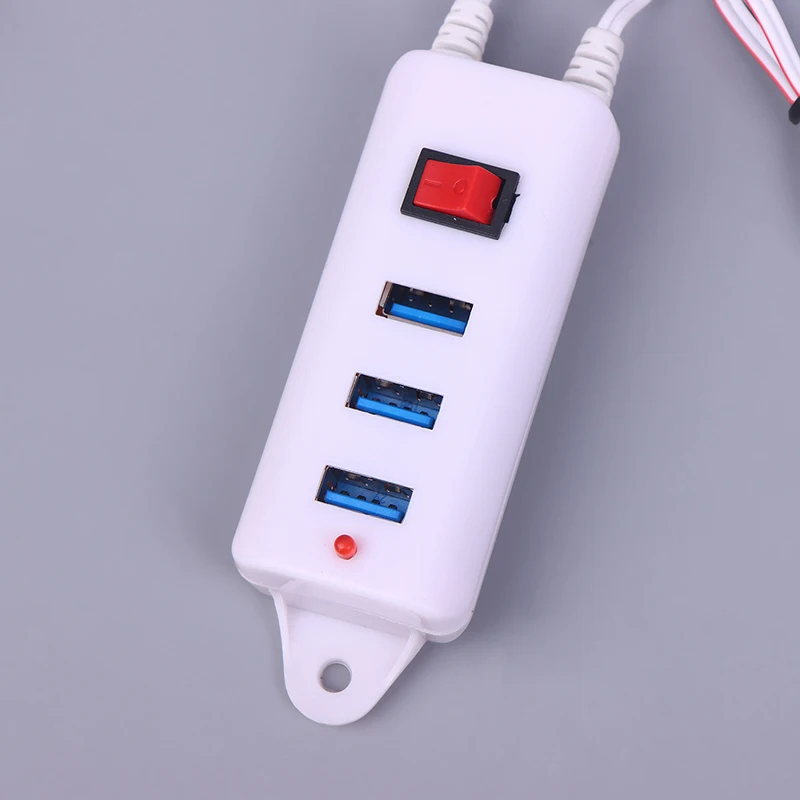 Universal 3USB Clip Switch Charger for Mobile Phones Battery Powered Compact Travel Charger for Electronics