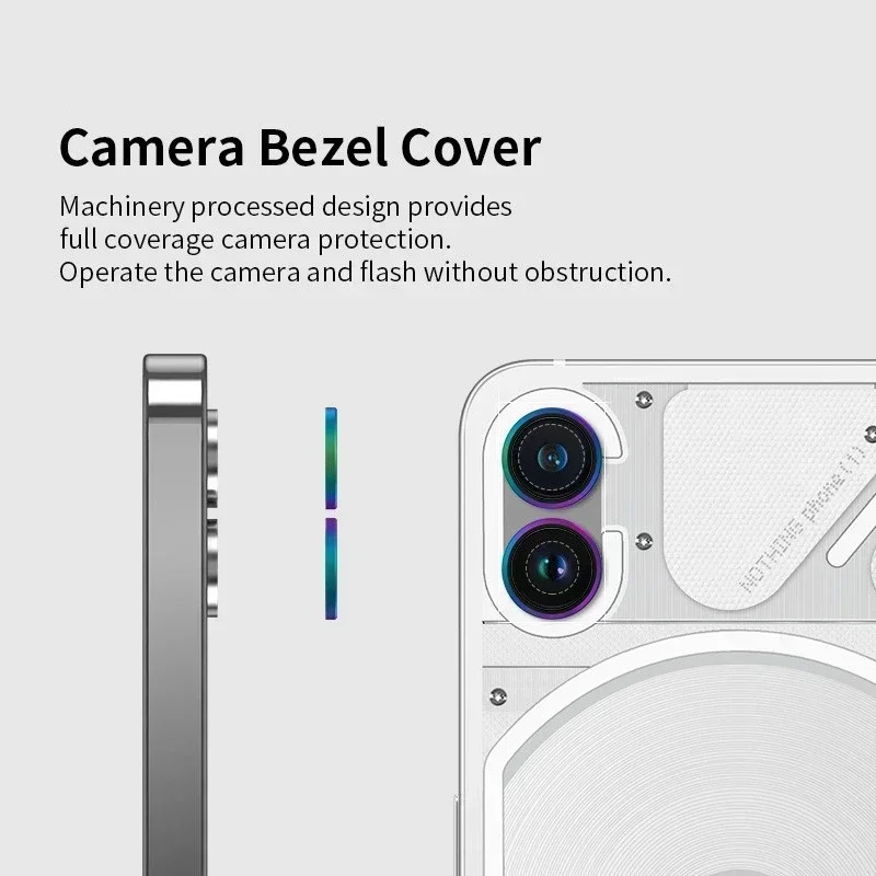 Metal Ring+Lens Glass for Nothing Phone 2 (1) Full Cover Camera Protector Back Lens Case Cap On Nothing Phone (2) Lens Film