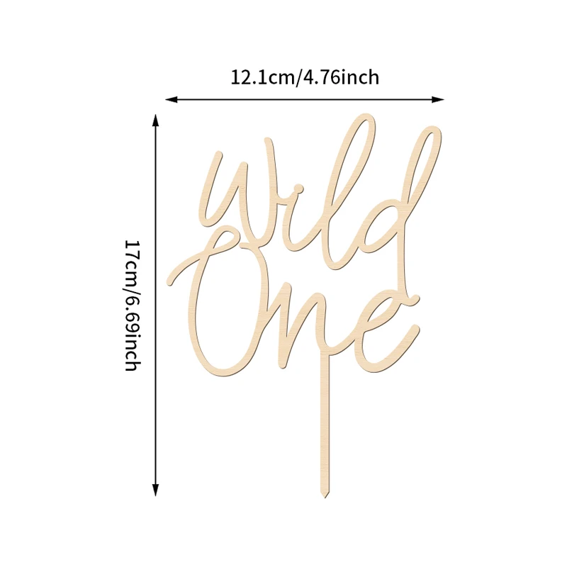 YOMDID Wild One Tortenaufsatz aus Holz, ein Geburtstagskuchenaufsatz, Wild One Kuchendekorationen für Babyparty und erste Geburtstagsdekoration – Detail 4