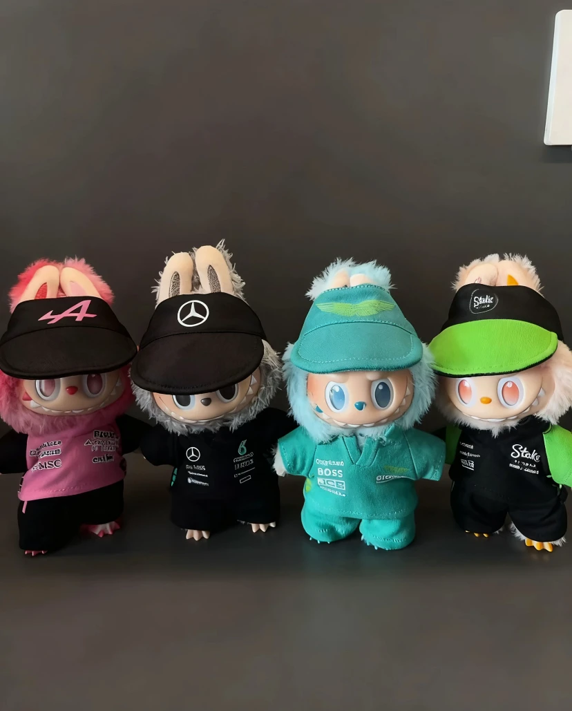 Nieuw voor Labubus F1 Set Leuke V1 V2 V3 Pop DIY Accessoires Kleding Bril Zitten Party Kerstcadeaus Racing Kleding Speelgoed