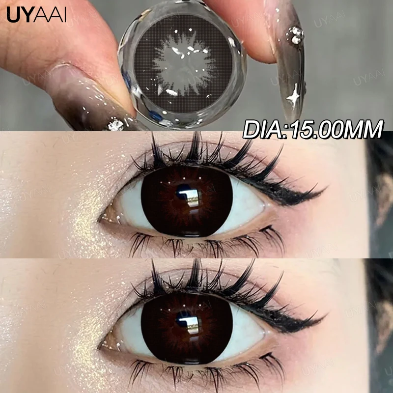 Afbeelding 4: UYAAI 15MM Vergroten Leerlingen Gekleurde Zwarte Lenzen voor Ogen Bruine Contactlens Colorcon Hoge Kwaliteit Lens 14.5mm/14.2mm Natuurlijke Len
