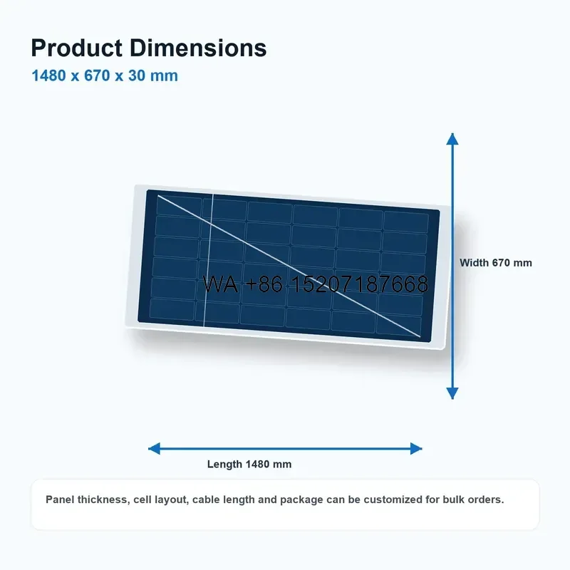 Wmwmnu 150W 18V Monocrystalline Solar Panel 182mm PERC Cells PV Module OEM Custom 18.15-20% Efficiency Factory Wholesale
