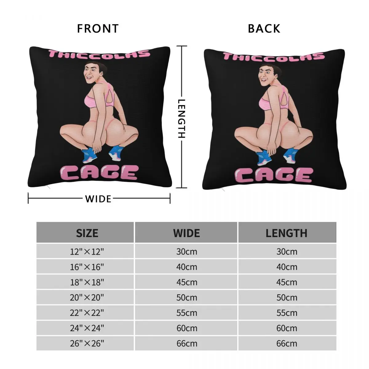 Thiccolas Cage Pillowcase Polyester Linen Velvet Creative Zip Decor Bed Cushion Cover