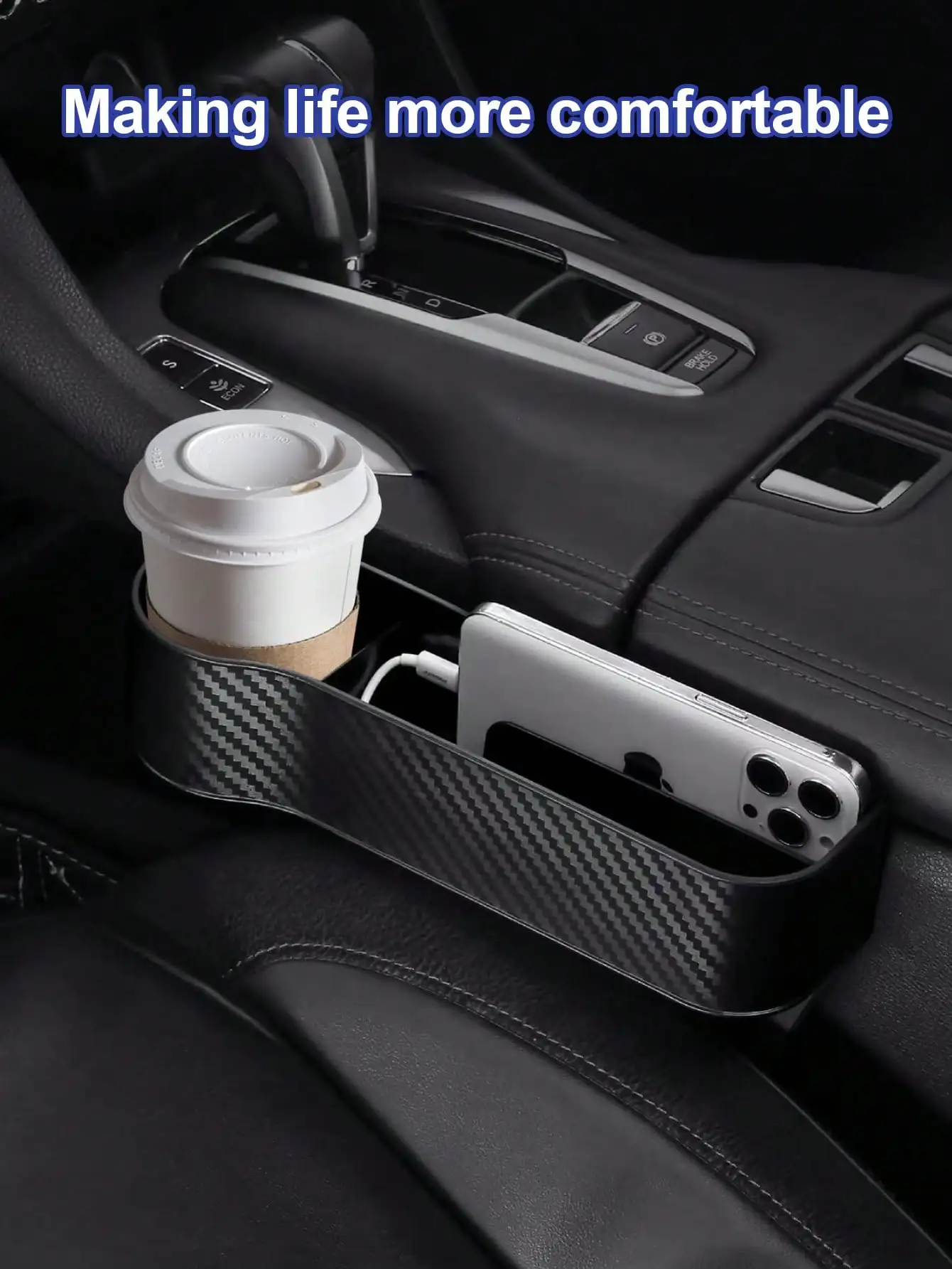 Car Seat Gap Storage Box - Large Capacity Design, Easy Access, Prevents Items from Falling, Easy to Install