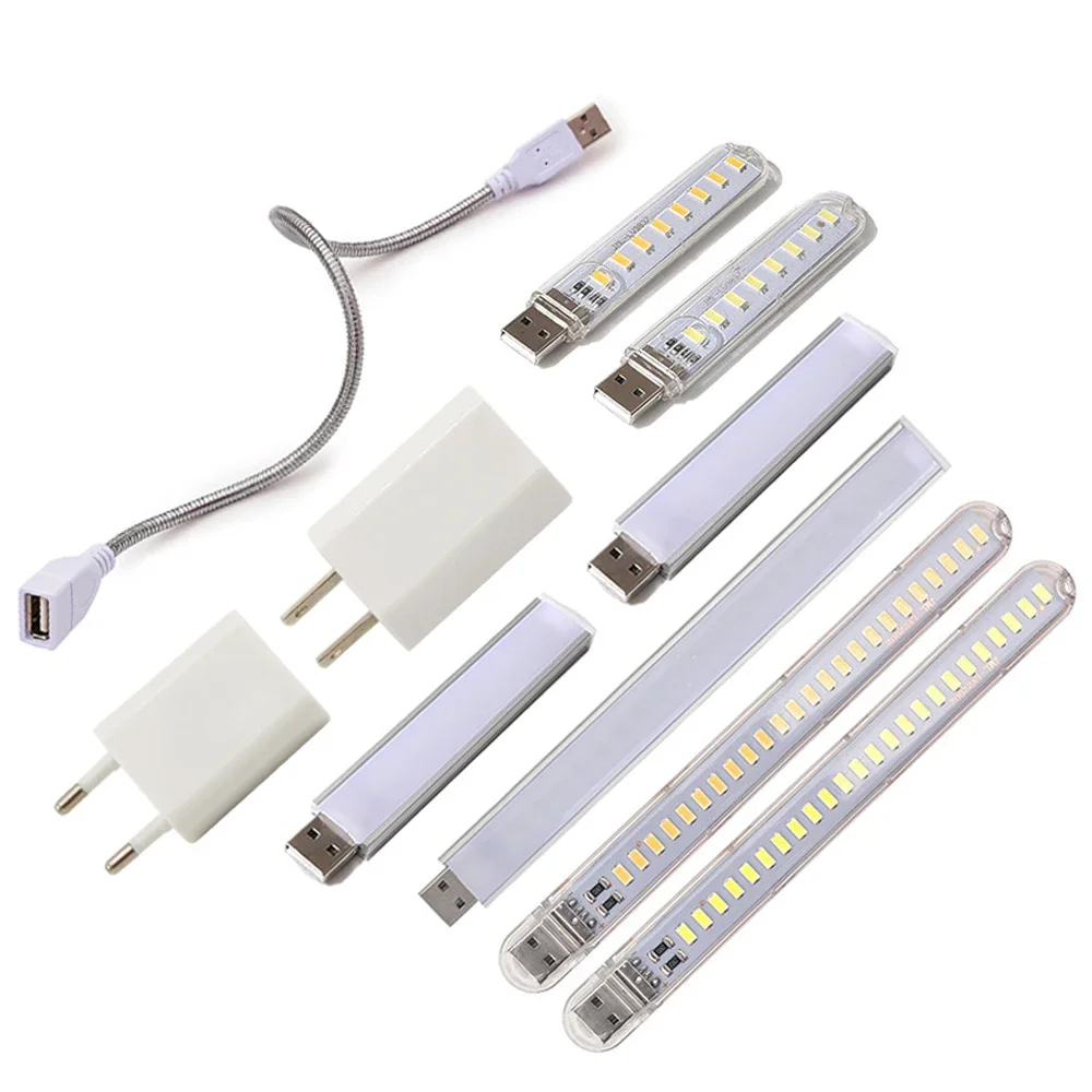 

ZHMZH Mini USB LED Night Light 3LEDs 8LEDs 10LEDs 24LEDs Book Lamp Extension Pole Plug Adapter For Reading Notebook Power Bank