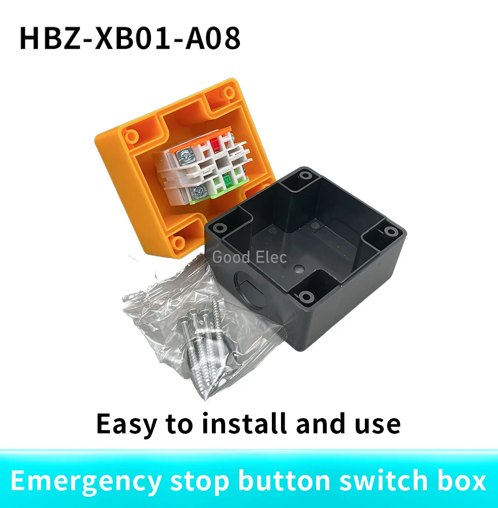 1PCS emergency stop button switch box Equipment Elevator Lift warning emergency stop waterproof and dustproof ring