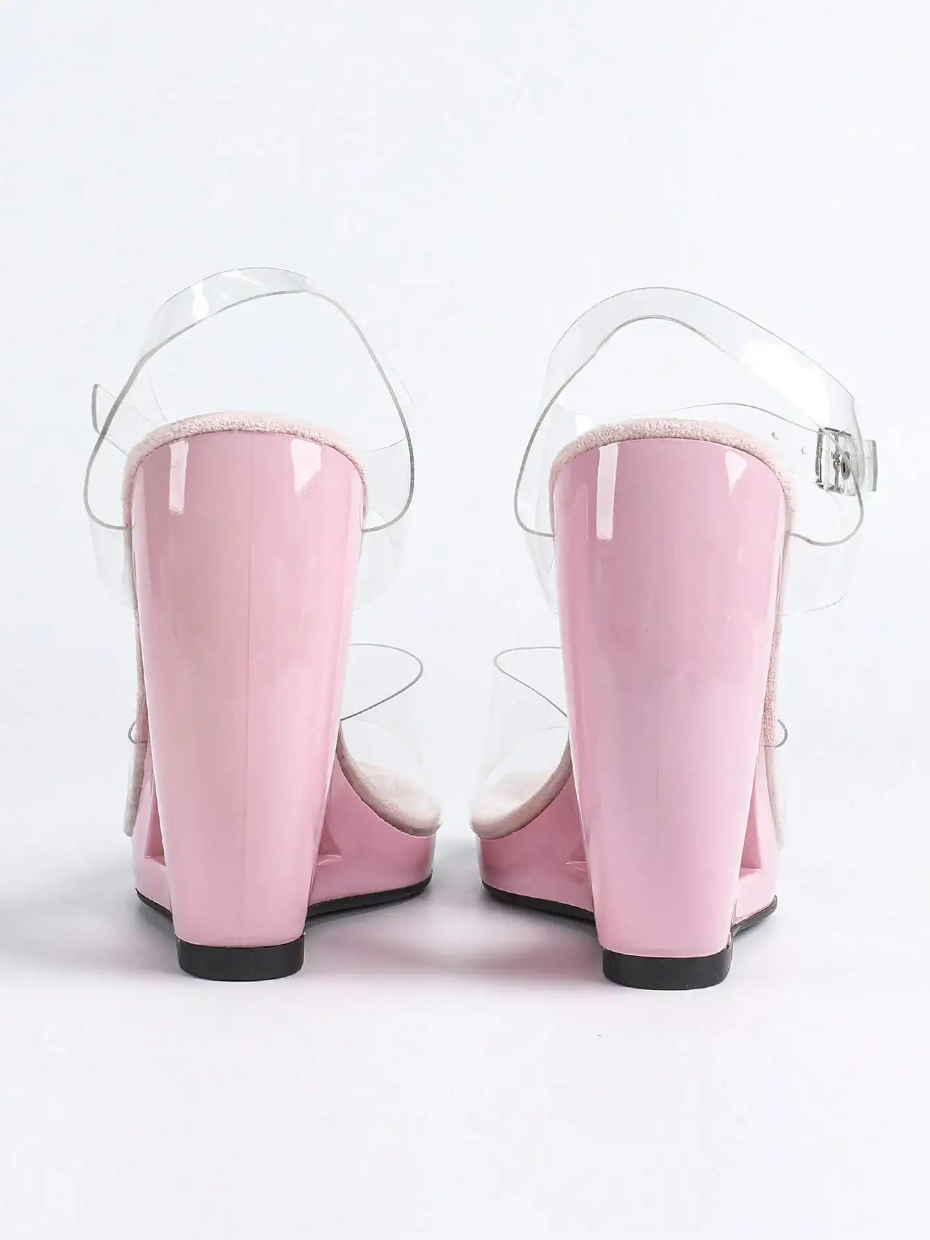 Sexy Super High Heel Model Stilettos, Nightclub Heels, Runway Model Show Formal Dress Wedding Shoes, Thick Bottom Crystal Party Transparent Wedge Sandals For Women view 6