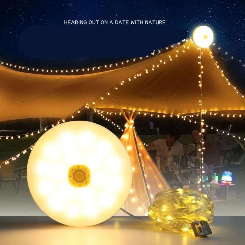

Портативная подвижная лампа для кемпинга, уличная атмосферная лампа, светодиодная гирлянда для палатки, декоративная лампа, аксессуары для кемпинга, перезаряжаемая