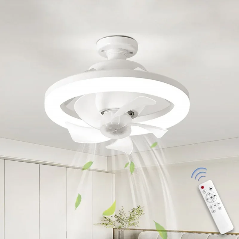 360° Rotation Ceiling Fan Light LED fan Lamp For Living Dining Room Bedroom 3 Gear Wind Speed Periodic Fan Decorative Lighting