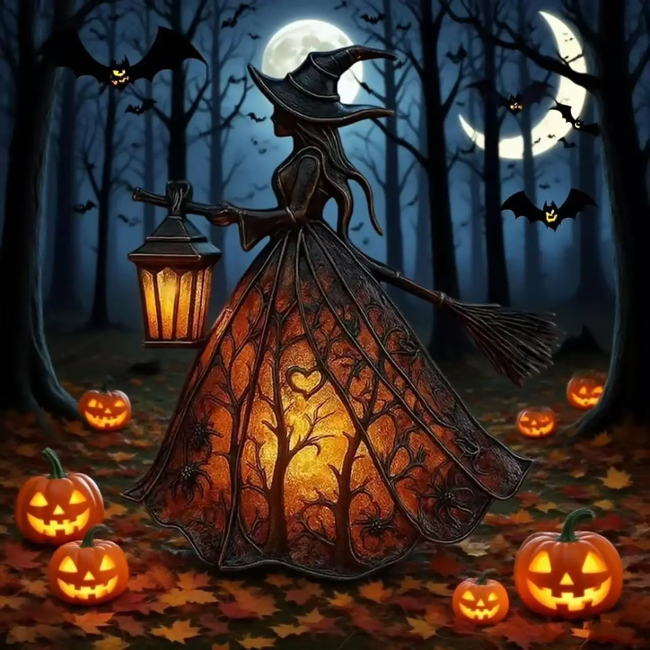 

2025 Popular New Fashionable Halloween Home Decor Creative Personality Witch Lantern Home Decor Crafts Gift