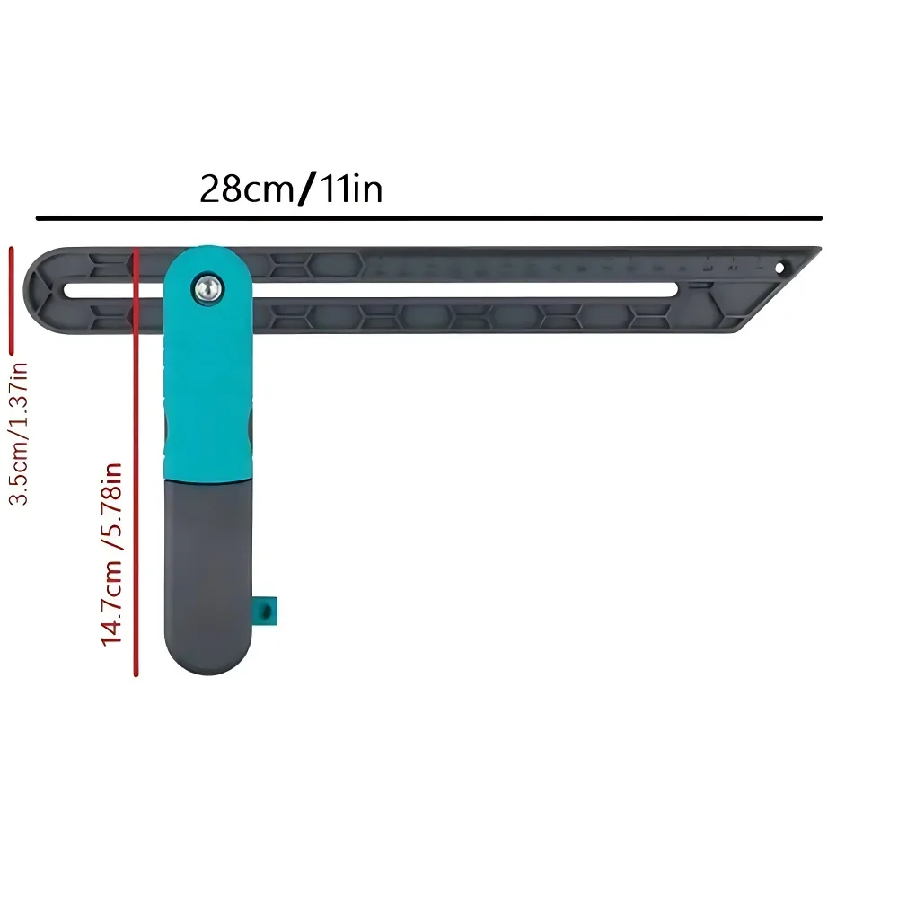 Tri Square Irregular Sliding T-Bevel Gauge with Lock ,Level Measuring Tool Carpentry Marking DIY Project Protractor Angle Rulers