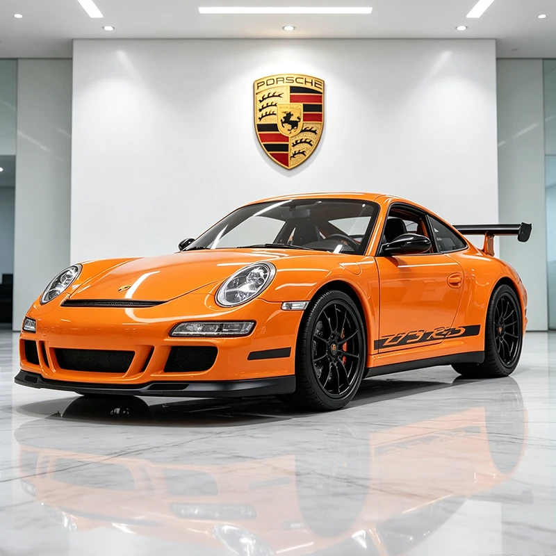 WELLY 1:24 Porsche 911 GT3 RS 997 Legierungsauto, Druckguss-Modellfahrzeug, Miniatur-Modellauto für Sammler und als Geschenk