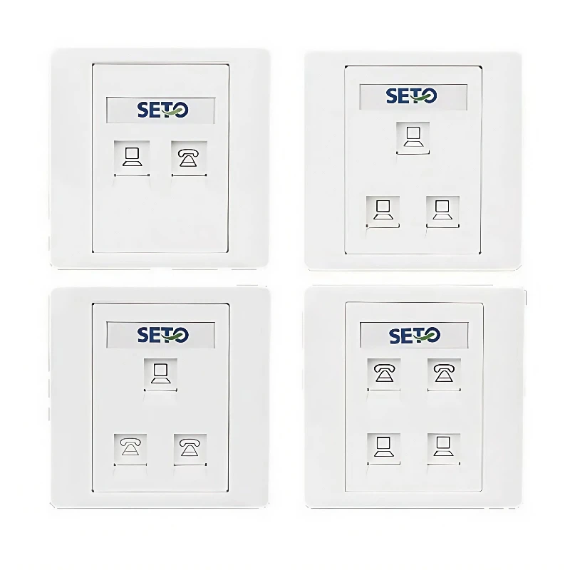 Electronic network port panel Category 5 Network cable socket Telephone computer socket RJ45 Network patch panel