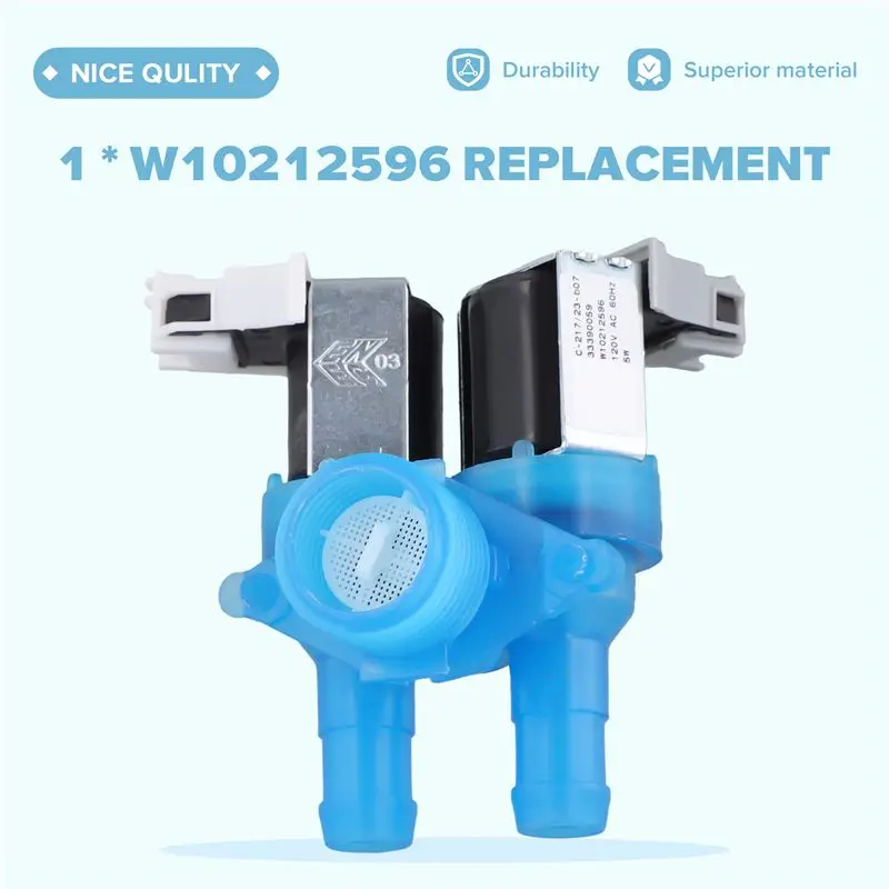 A84G-Washing Machine Water Inlet Valve W10212596 Replacement 120V AC 50HZ Water Inlet Solenoid Valve For Whirlpool
