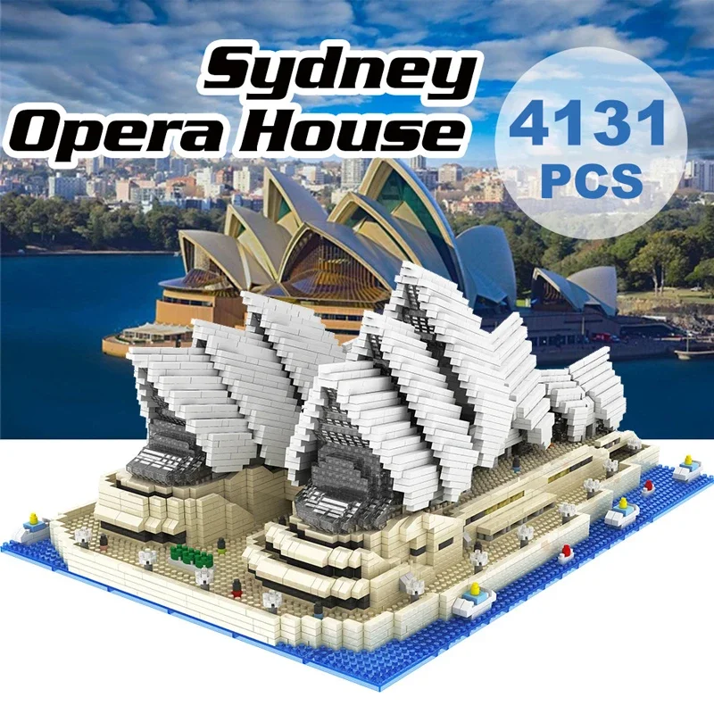 4131PCS Mini Diamond Blocks Famous City Architecture Sydney Opera House DIY Model Building Blocks Bricks Toys for Children Gifts