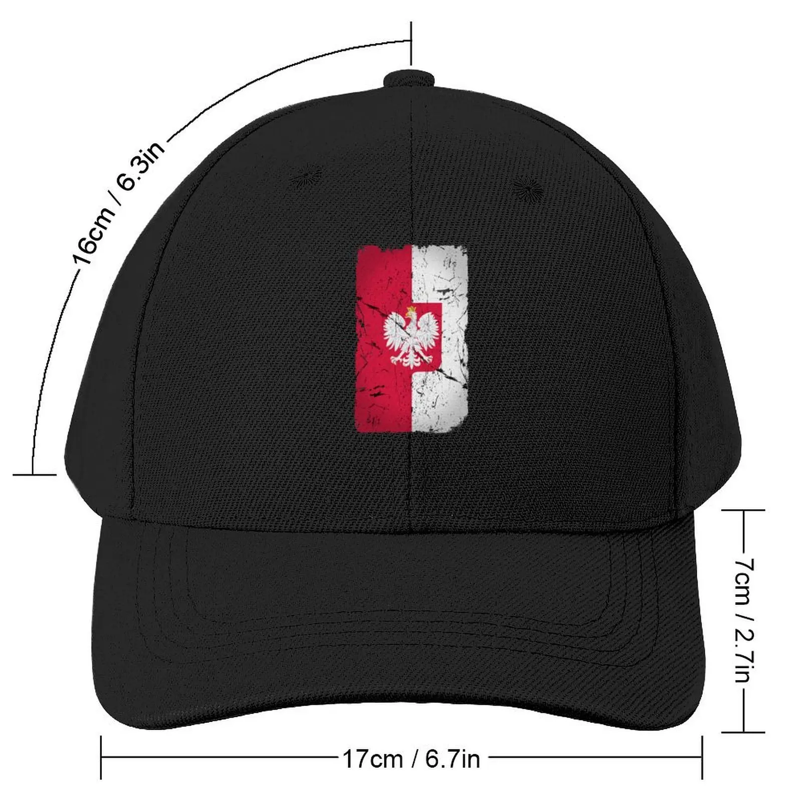 Flag of Poland with polish eagle Distressed Baseball Cap Fashion Beach Hat Baseball Cap Designer Hat Sun Hats For Women Men's