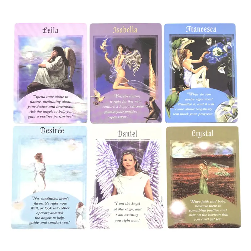 Hot sales From Your Angels Oracle Tarot Fate Divination Prophecy Card Family Party Game Tarot 44 Card Deck PDF Guide