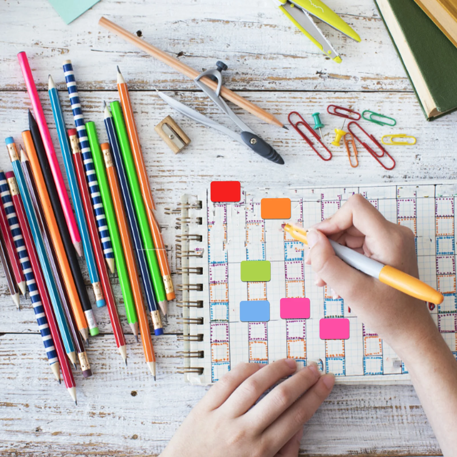 10 أوراق ملصقات ترميز ملونة ملصقات ملونة مستطيلة ذاتية اللصق لتنظيم صناديق الملفات والبرطمانات والحاويات #2