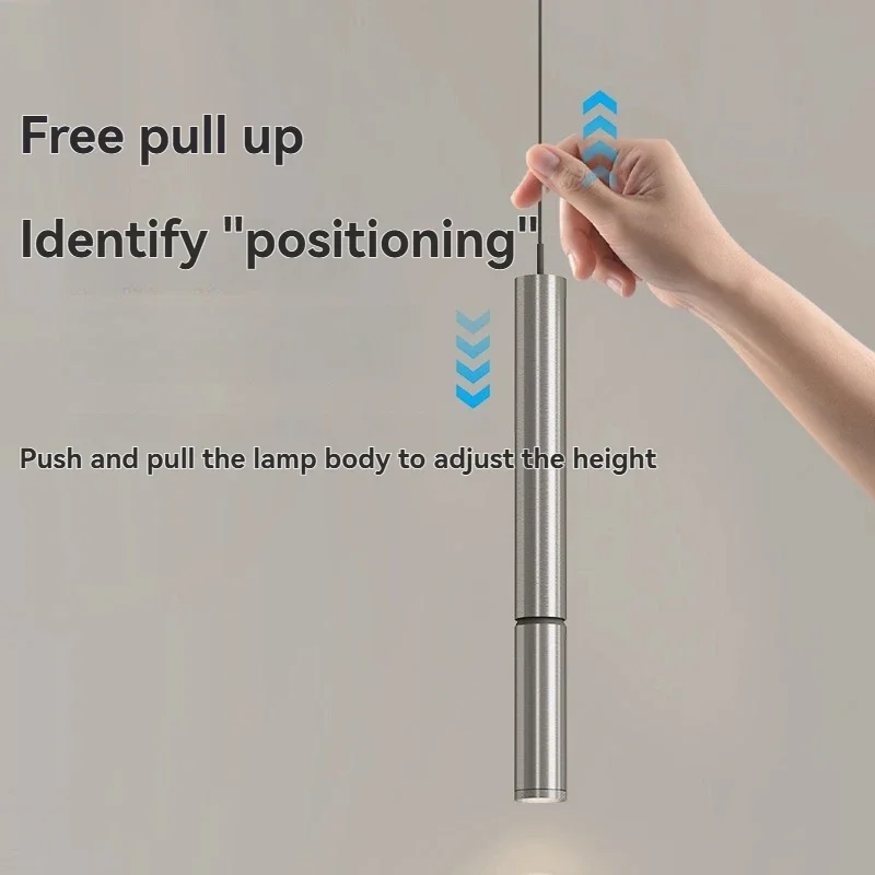 Modern Foldable Bedside Pendant Light for Bedroom Table Study Room Liftable Small Black Hanging Pendant Lamp Bar Restaurant