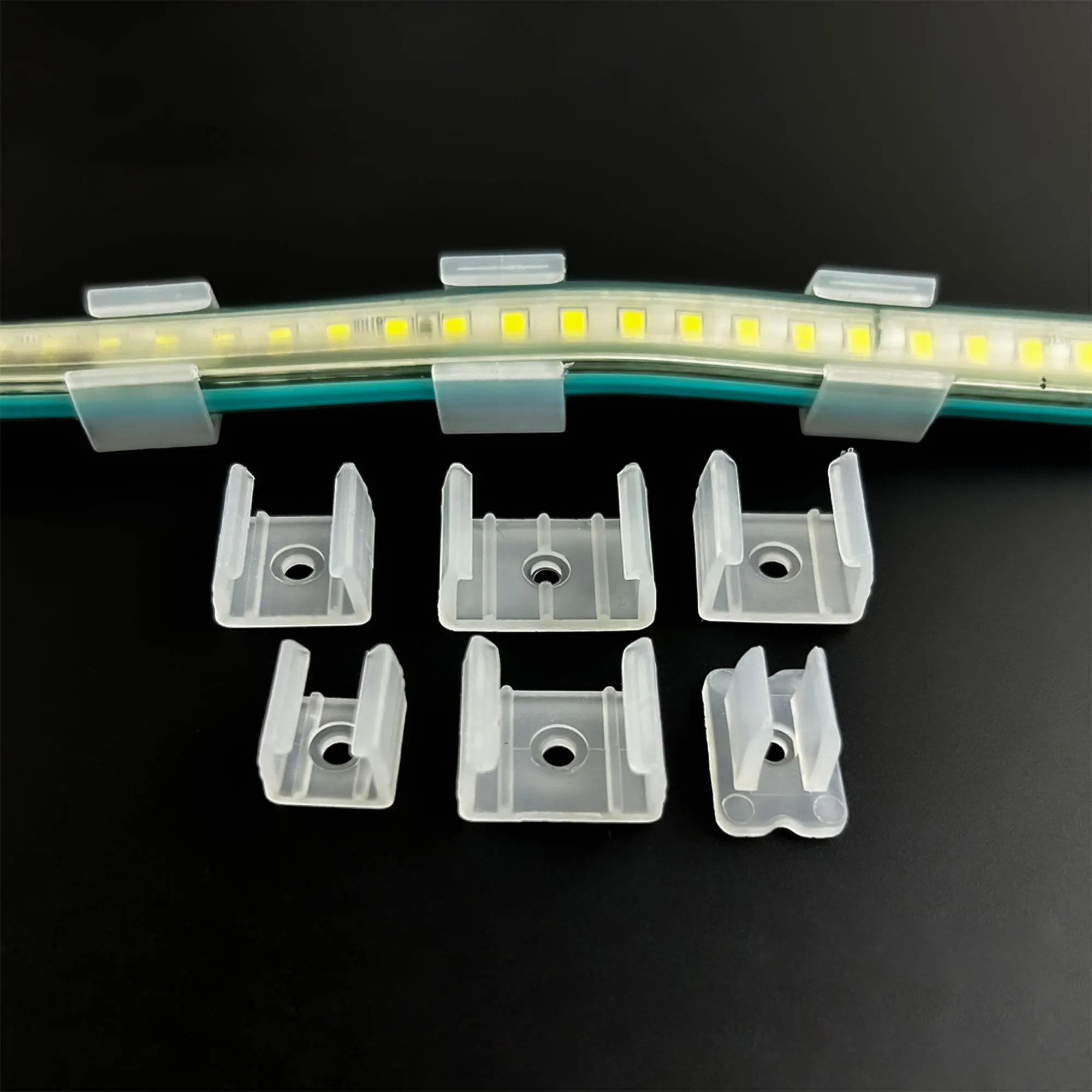 مرنة سيليكون أنبوب حامل لمقاطع قطاع LED 2835 5050 5730 COB 220 فولت شرائط ليد 10/12/15/20 مللي متر تصاعد قوس الكمبيوتر