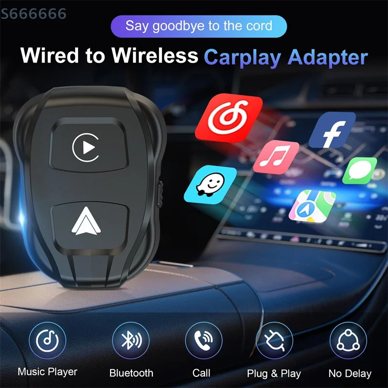 Проводной к беспроводному Carplay Android Auto Car AI Box Plug And Play Беспроводной адаптер WIFI 5 ГГц для телефона IPhone IOS 12+/Android 11+ Проводной к беспроводному Carplay Android Auto Car AI Box Plug And Play Беспроводной адаптер WIFI 5 ГГц для телефона IPhone IOS 12+/Android 11+