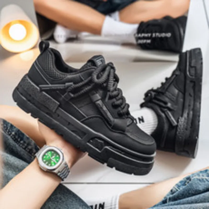 

2025 Men's Thick Sole Increase New Breathable Student Casual Sports Shoes Non-slip Walking Walking Shoes Men's Vulcanized Shoes