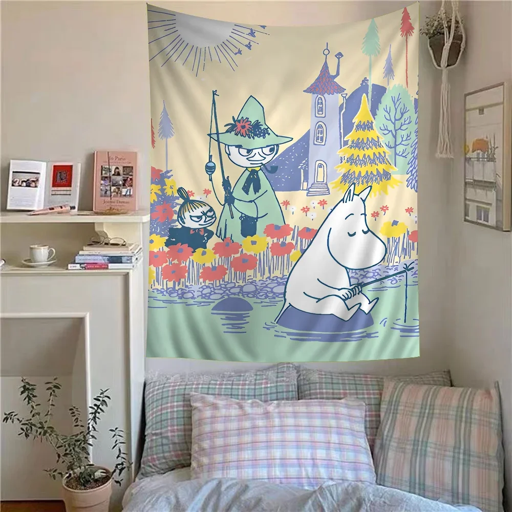 Comic Hippo Anime Hanging Bohemian Tapestry Bohemian Wall Tapestries Mandala Kawaii Room Decor