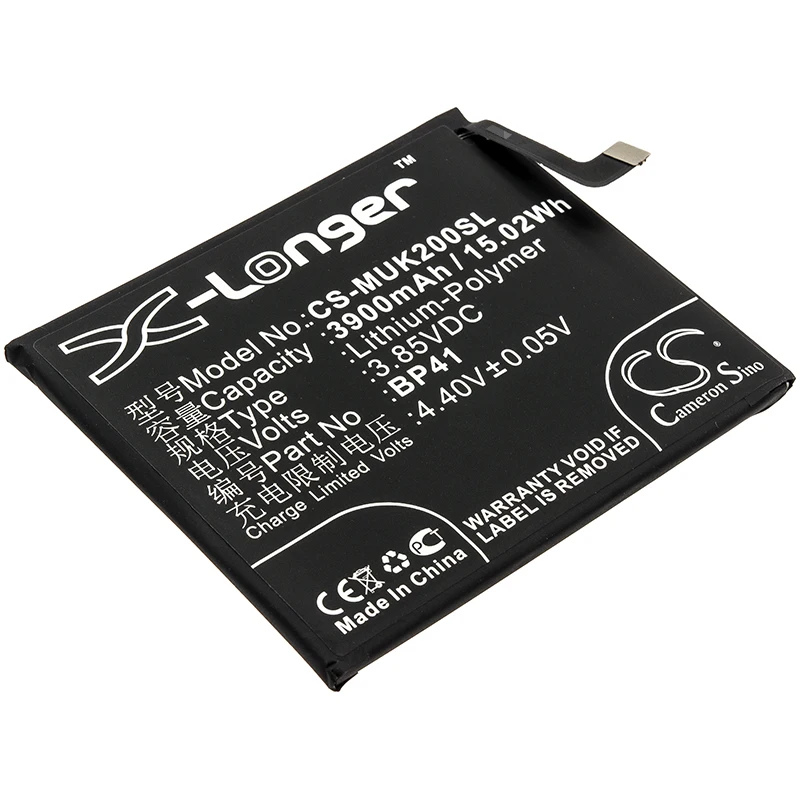 

CS Battery 3.85V/3900mAh BP41 for Xiaomi Redmi K20, Mi 9T, M1903F10G, MZB7757IN, MZB7758IN, MZB7759IN, MZB7754IN