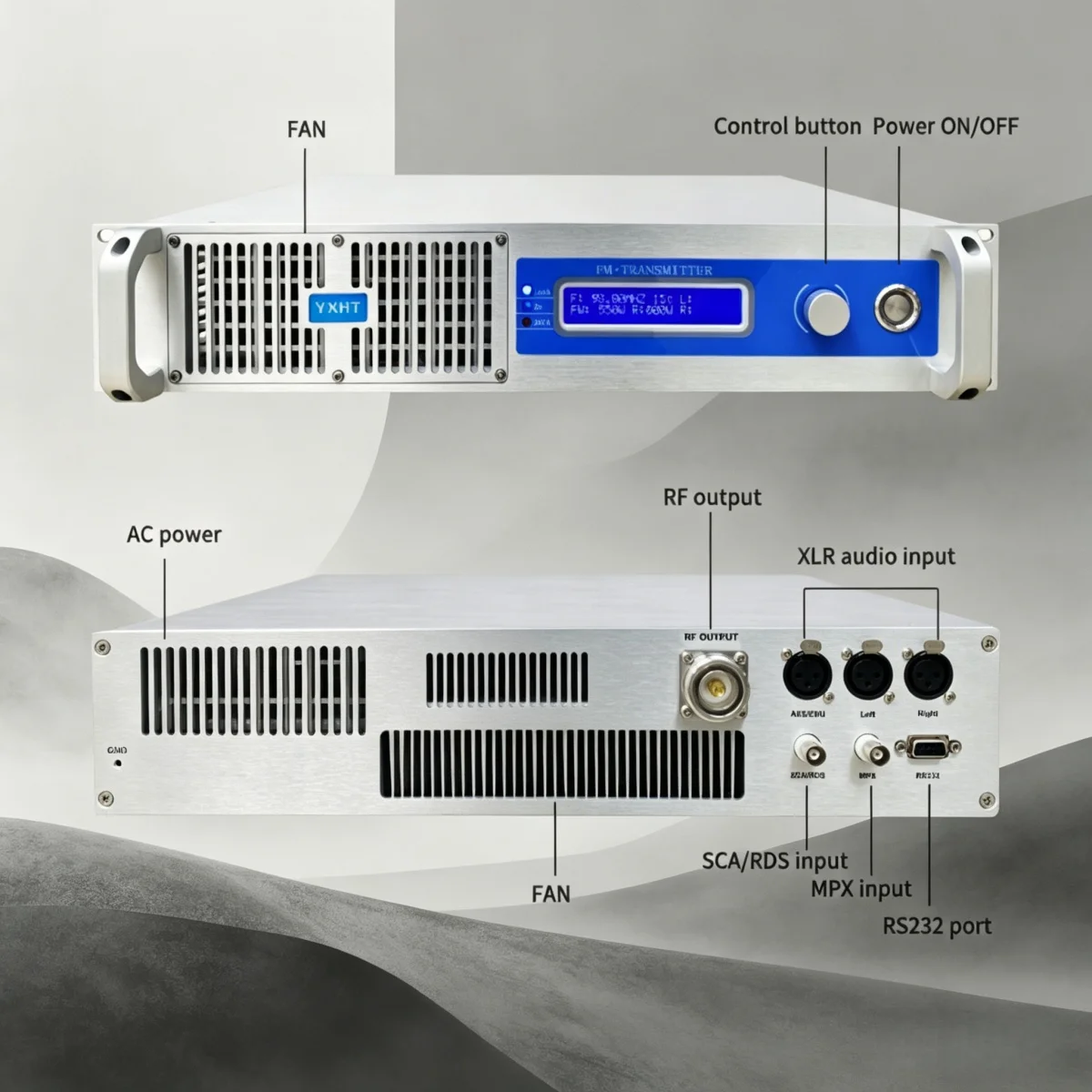 

YXHT-1, 400W FM Transmitter Radio Station, School Event Relay, PLL Crystal, High SNR, Maintenance Free