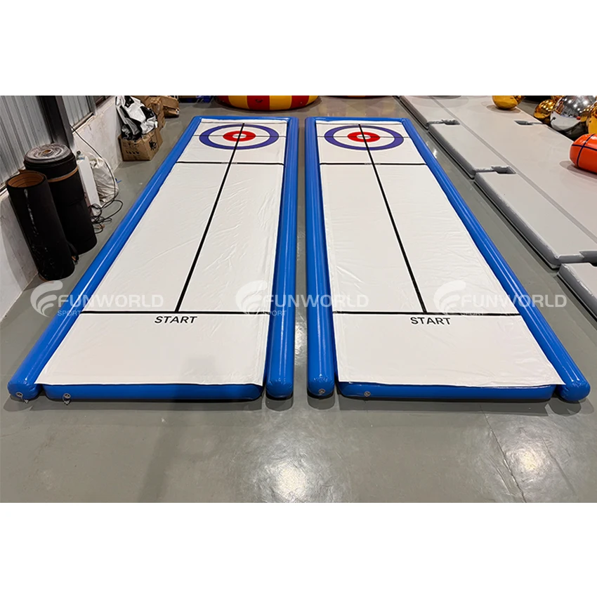 Inflatable Curling Ice Rinks Outdoor Street Sport Game Portable Inflatable Base & Borders Blow up Curling Set