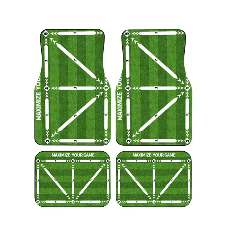 

Soccer Field Print Car Floor Mats 4Pcs Set Universal Waterproof Anti Slip Wear Resistant Foot Pad Interior Decor Fit SUV Sedan
