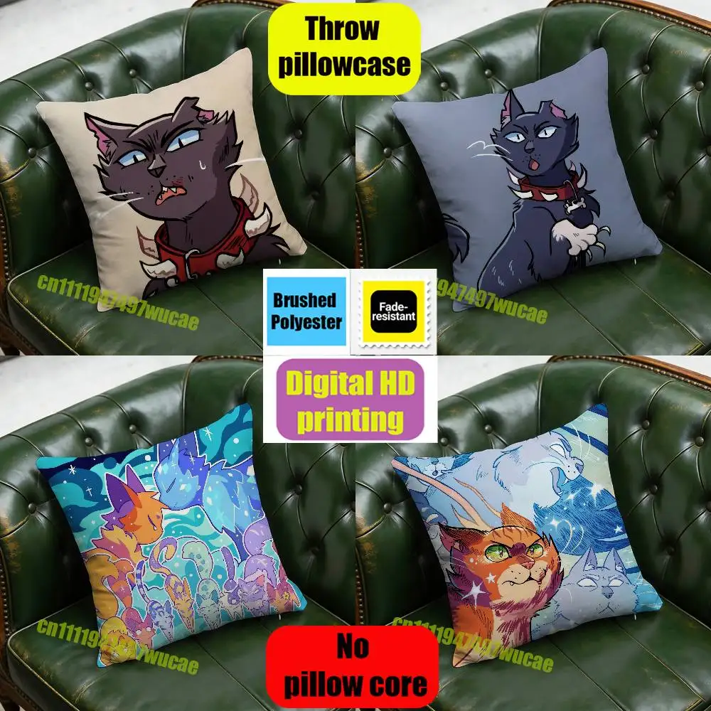 For Novel Series W-Warriors Cats Throw Pillow Case 30x30cm Car Custom Square Pillowcase Pad Cushion Cover