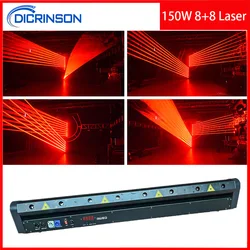 DICRINSON-proyector láser de haz de 8 ojos, lámpara de cabeza móvil, DMX512, escaneo, DJ, discoteca, efecto de iluminación de escenario para fiestas y bares