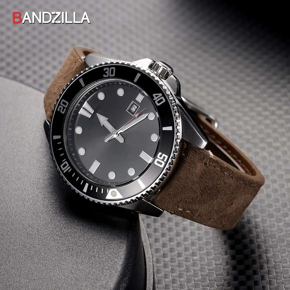 20mm 22mm Vintage Wildleder Leder Uhrenarmband für Seiko Handgefertigte Nähte Armband für Rolex Universal Quick Release Armband – Detail 6