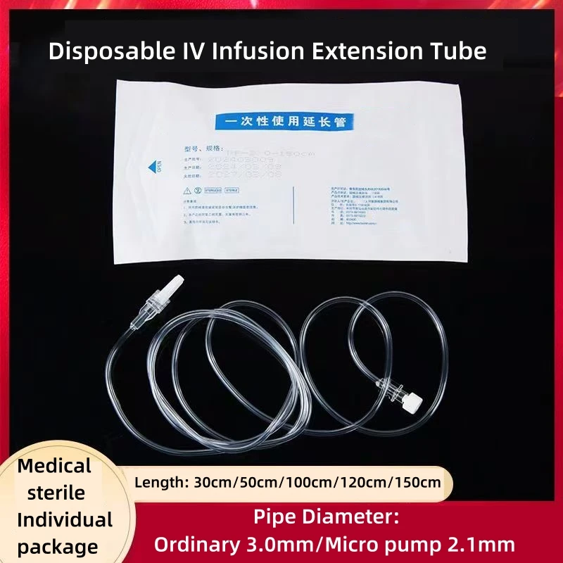 

50 шт., медицинская стерильная удлинительная трубка IV, одноразовый инфузионный соединительный шланг, соединительная линия микронасоса 30/50/100/120/150 см