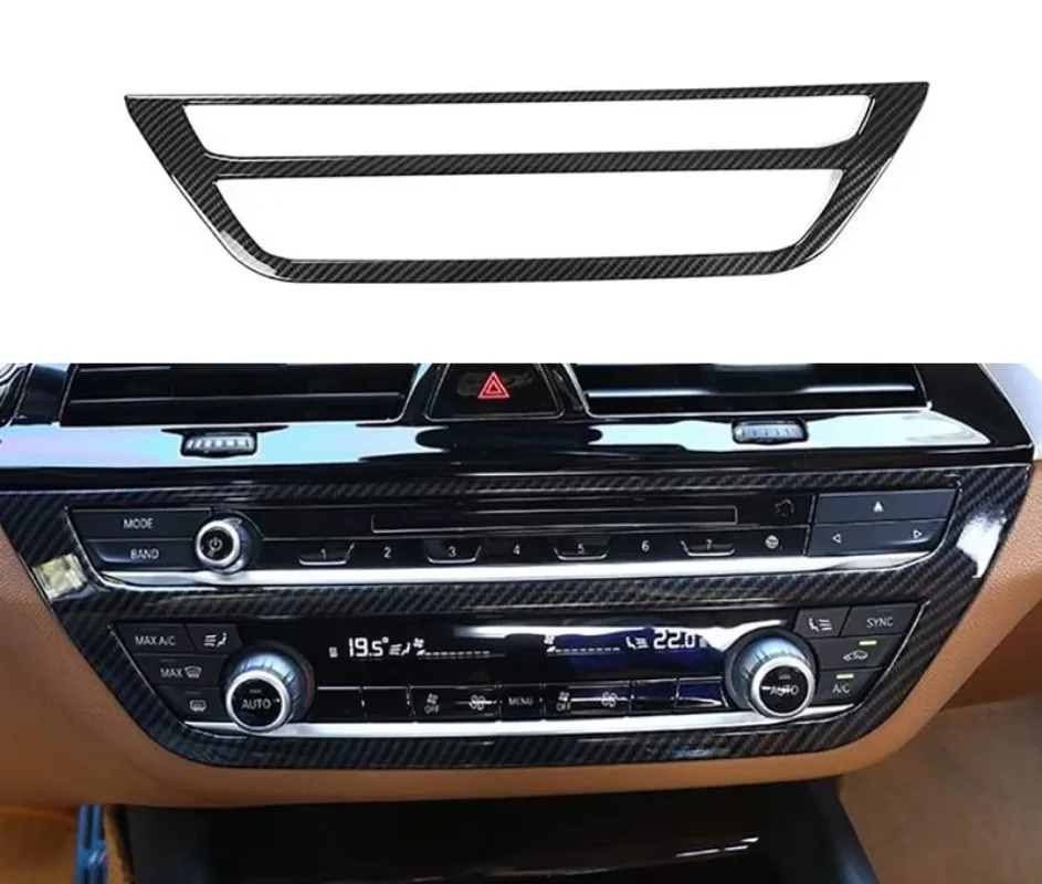 For BMW G30 520i 530i 540i 550i F90 M5 Competition 2017-2020 Dry Carbon LHD Interior Trims Dashboard AC Control Cover Sticker