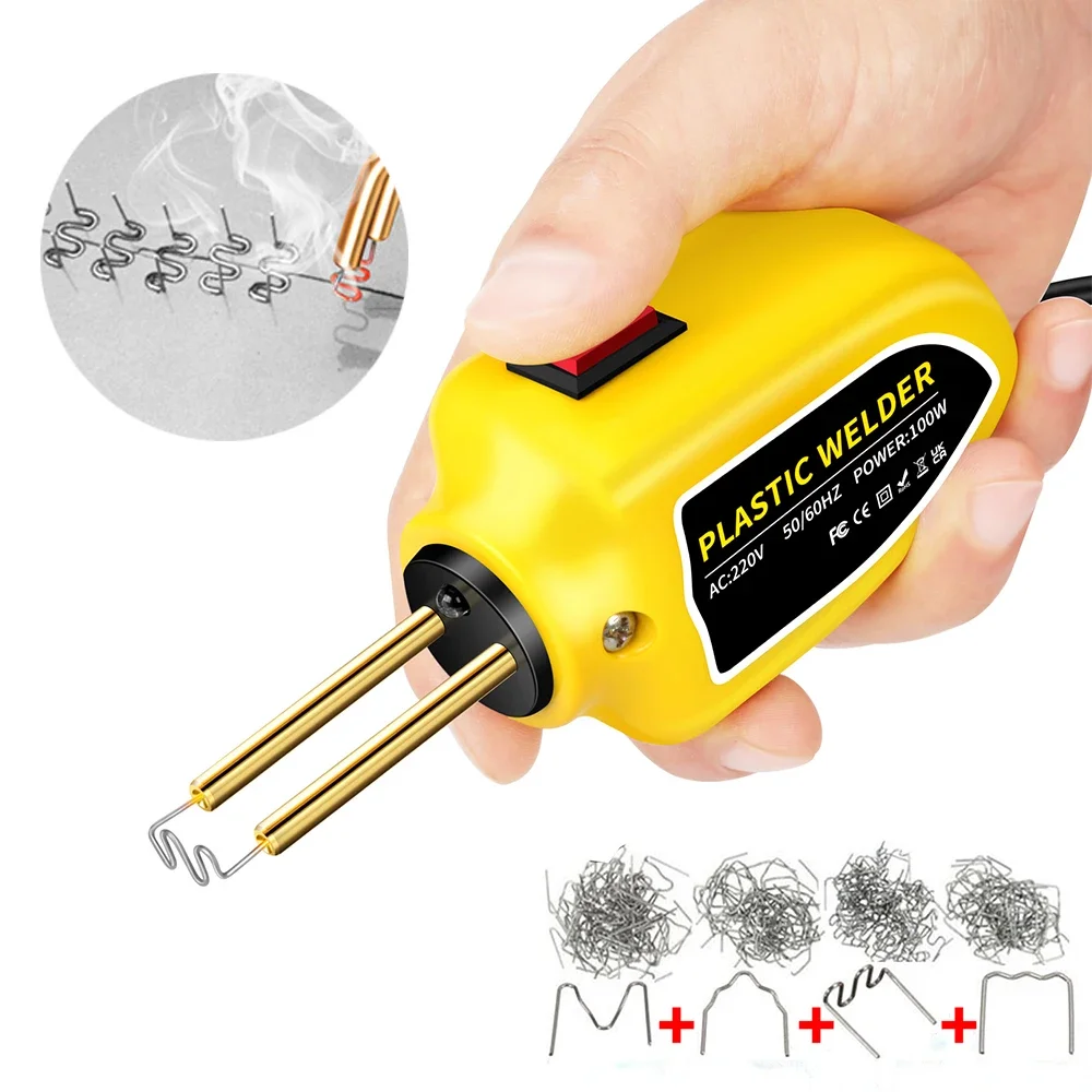 100W Plastic Welder with 200pcs Stapler Plastic Welding Machine Soldering Iron Plastic Welding Gun for Car Bumper Repair Tools
